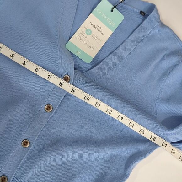 Cabi Womens Sweater Medium Blue #5140 Cut Out Sweater Cardigan Periwinkle NWT - Picture 8 of 9